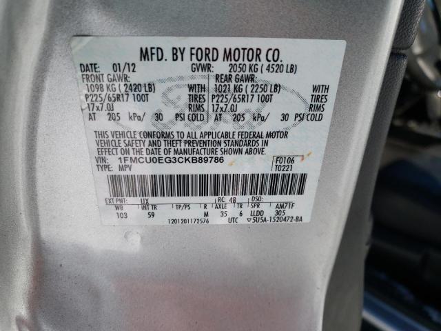 Photo 9 VIN: 1FMCU0EG3CKB89786 - FORD ESCAPE LIM 