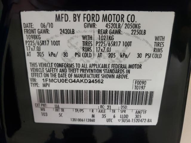 Photo 9 VIN: 1FMCU0EG4AKD24562 - FORD ESCAPE LIM 