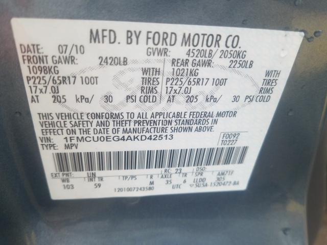 Photo 9 VIN: 1FMCU0EG4AKD42513 - FORD ESCAPE LIM 