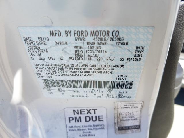 Photo 9 VIN: 1FMCU0EG5AKC14295 - FORD ESCAPE LIM 