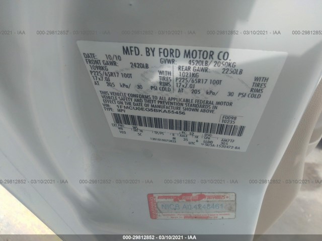 Photo 8 VIN: 1FMCU0EG5BKA55456 - FORD ESCAPE 