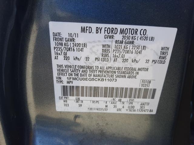 Photo 9 VIN: 1FMCU0EG5CKB11073 - FORD ESCAPE LIM 