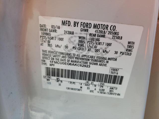 Photo 9 VIN: 1FMCU0EG6AKC62923 - FORD ESCAPE LIM 