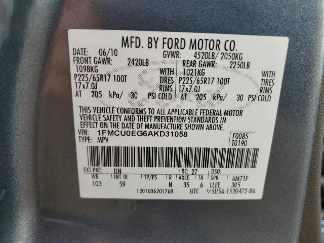 Photo 9 VIN: 1FMCU0EG6AKD31058 - FORD ESCAPE LIM 