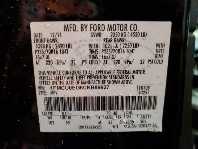 Photo 12 VIN: 1FMCU0EG6CKB89927 - FORD ESCAPE LIM 