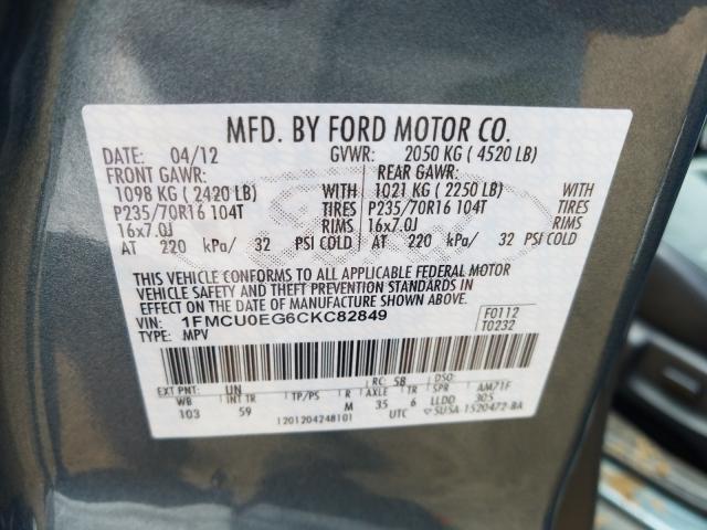 Photo 9 VIN: 1FMCU0EG6CKC82849 - FORD ESCAPE LIM 