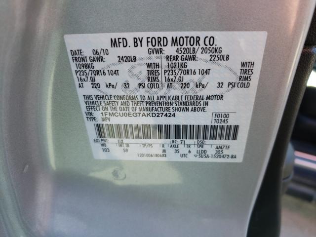 Photo 9 VIN: 1FMCU0EG7AKD27424 - FORD ESCAPE LIM 