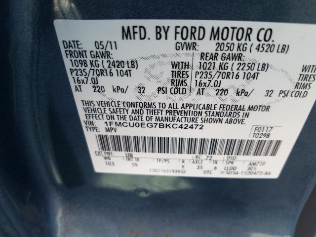 Photo 9 VIN: 1FMCU0EG7BKC42472 - FORD ESCAPE LIM 