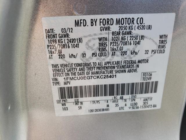 Photo 13 VIN: 1FMCU0EG7CKC25401 - FORD ESCAPE LIM 