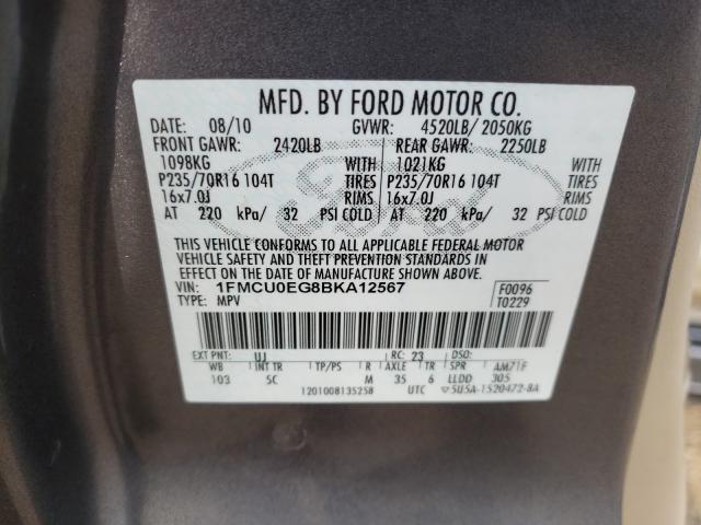 Photo 9 VIN: 1FMCU0EG8BKA12567 - FORD ESCAPE LIM 