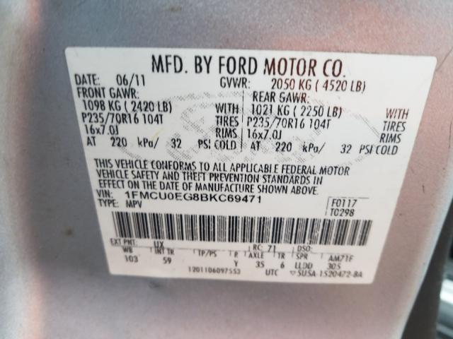 Photo 9 VIN: 1FMCU0EG8BKC69471 - FORD ESCAPE LIM 