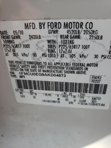 Photo 12 VIN: 1FMCU0EG9AKD04873 - FORD ESCAPE LIM 