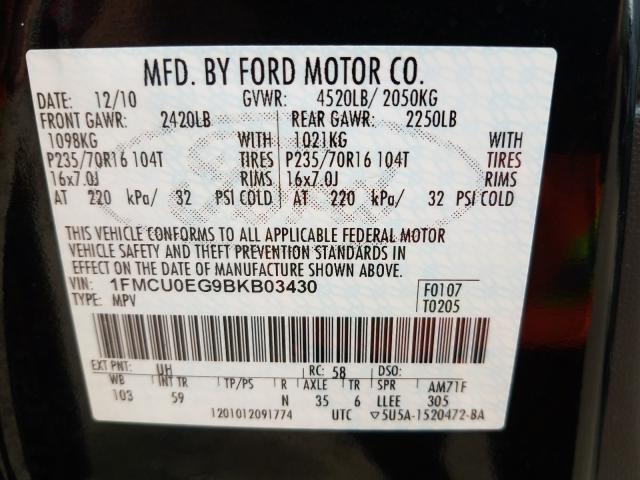 Photo 9 VIN: 1FMCU0EG9BKB03430 - FORD ESCAPE LIM 