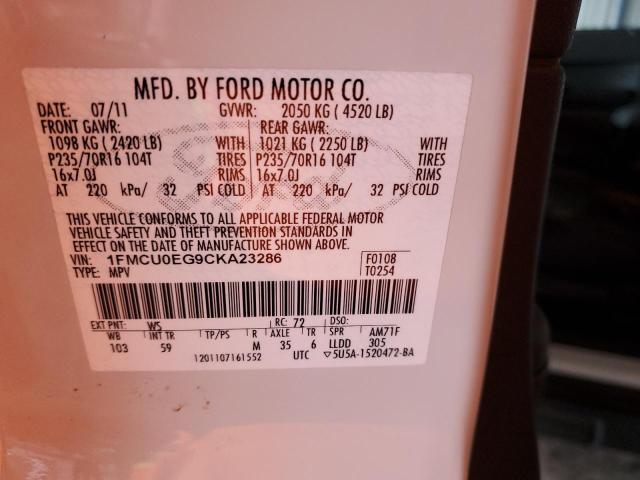 Photo 12 VIN: 1FMCU0EG9CKA23286 - FORD ESCAPE LIM 