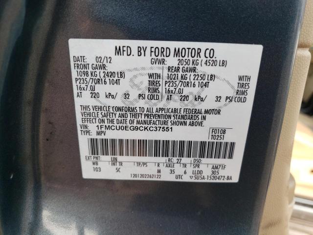 Photo 12 VIN: 1FMCU0EG9CKC37551 - FORD ESCAPE LIM 