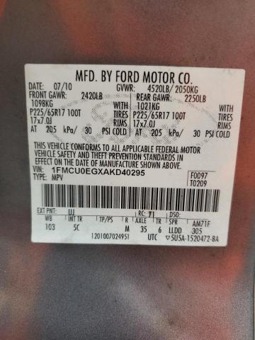 Photo 12 VIN: 1FMCU0EGXAKD40295 - FORD ESCAPE LIM 