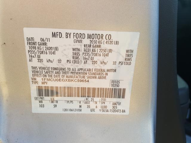 Photo 9 VIN: 1FMCU0EGXBKC59654 - FORD ESCAPE LIM 