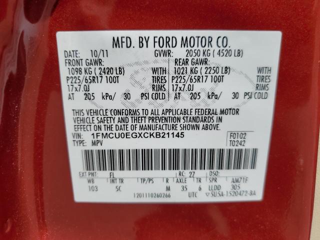 Photo 13 VIN: 1FMCU0EGXCKB21145 - FORD ESCAPE LIM 