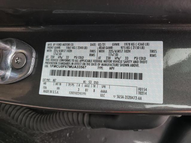 Photo 9 VIN: 1FMCU0F67MUA33567 - FORD ESCAPE S 