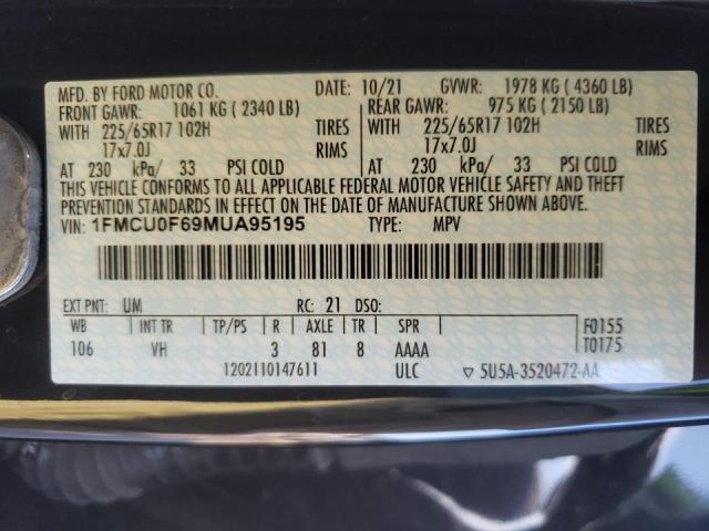 Photo 9 VIN: 1FMCU0F69MUA95195 - FORD ESCAPE S 