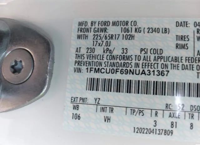 Photo 8 VIN: 1FMCU0F69NUA31367 - FORD ESCAPE 