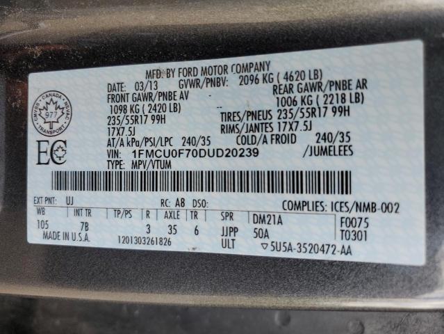 Photo 12 VIN: 1FMCU0F70DUD20239 - FORD ESCAPE S 