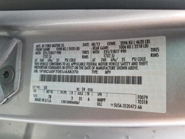 Photo 9 VIN: 1FMCU0F70EUA58370 - FORD ESCAPE S 