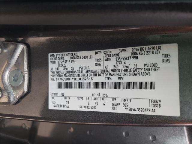 Photo 9 VIN: 1FMCU0F71EUC82618 - FORD ESCAPE 