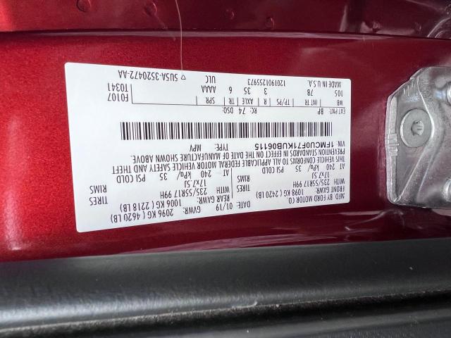 Photo 9 VIN: 1FMCU0F71KUB06115 - FORD ESCAPE S 