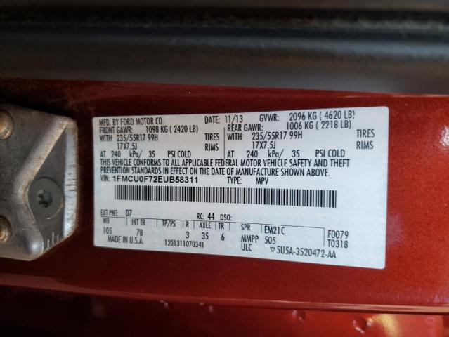 Photo 9 VIN: 1FMCU0F72EUB58311 - FORD ESCAPE S 