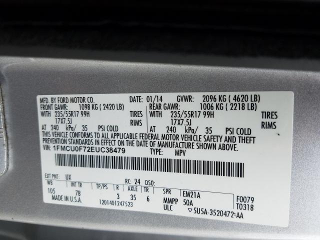 Photo 9 VIN: 1FMCU0F72EUC38479 - FORD ESCAPE S 