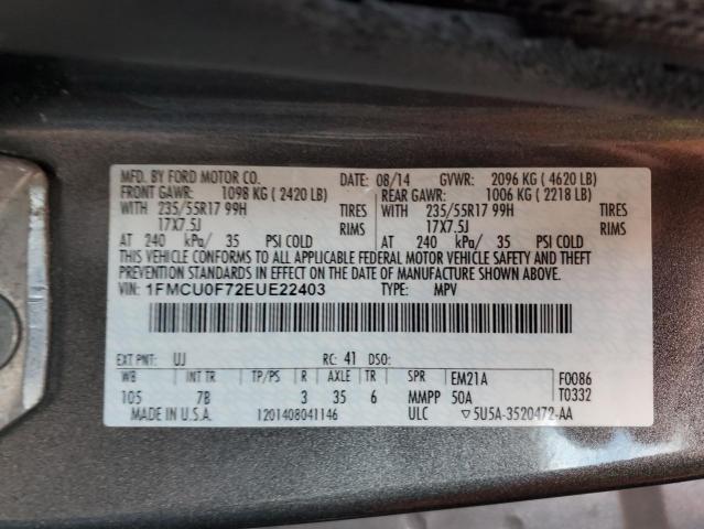 Photo 12 VIN: 1FMCU0F72EUE22403 - FORD ESCAPE 