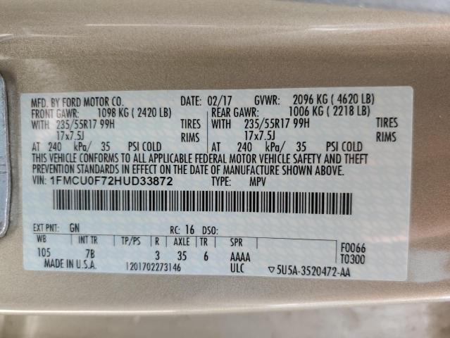 Photo 13 VIN: 1FMCU0F72HUD33872 - FORD ESCAPE S 