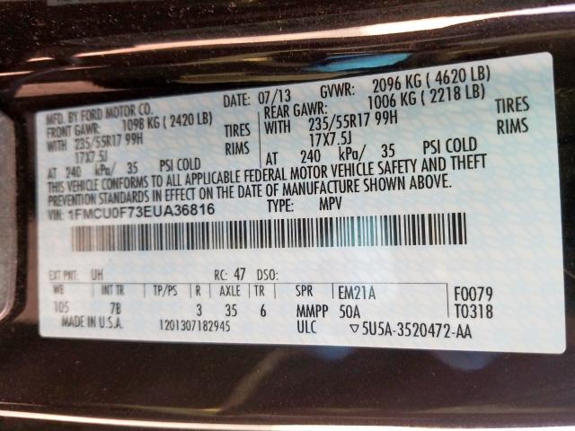 Photo 9 VIN: 1FMCU0F73EUA36816 - FORD ESCAPE S 