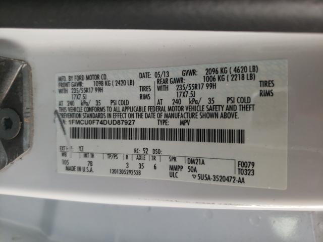 Photo 9 VIN: 1FMCU0F74DUD87927 - FORD ESCAPE S 