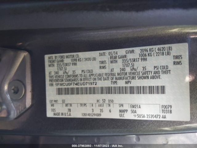 Photo 8 VIN: 1FMCU0F74EUD71972 - FORD ESCAPE 