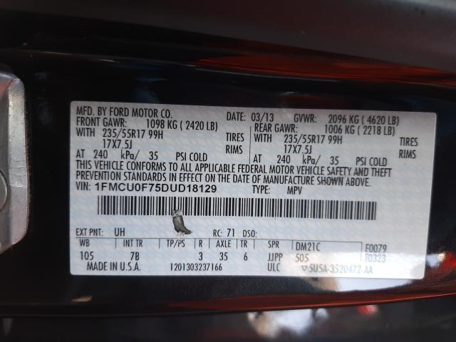 Photo 9 VIN: 1FMCU0F75DUD18129 - FORD ESCAPE S 