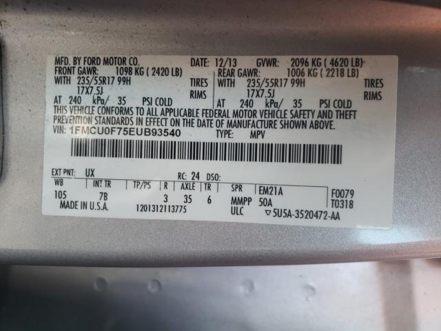 Photo 9 VIN: 1FMCU0F75EUB93540 - FORD ESCAPE S 