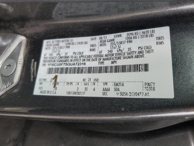 Photo 12 VIN: 1FMCU0F75GUA72316 - FORD ESCAPE 