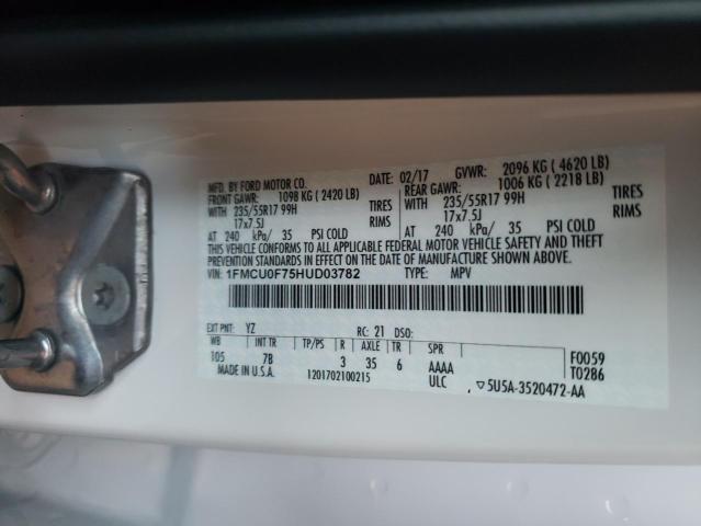 Photo 9 VIN: 1FMCU0F75HUD03782 - FORD ESCAPE S 