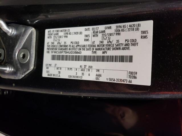 Photo 11 VIN: 1FMCU0F75HUD35843 - FORD ESCAPE 