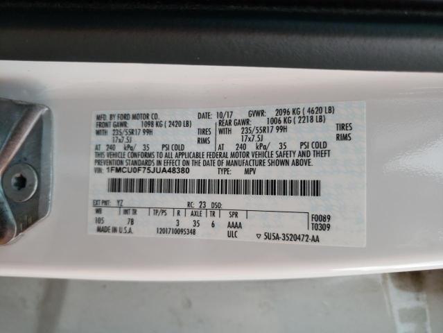 Photo 12 VIN: 1FMCU0F75JUA48380 - FORD ESCAPE S 