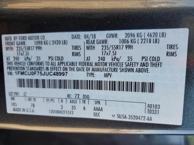 Photo 12 VIN: 1FMCU0F75JUC48997 - FORD ESCAPE S 