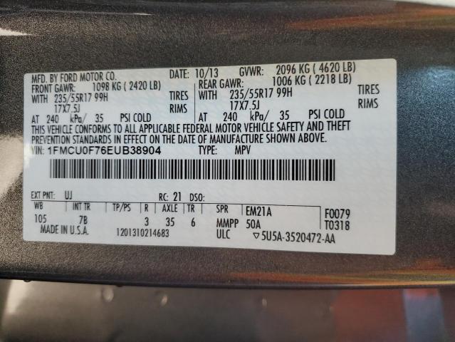 Photo 12 VIN: 1FMCU0F76EUB38904 - FORD ESCAPE S 