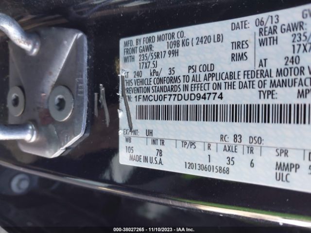 Photo 8 VIN: 1FMCU0F77DUD94774 - FORD ESCAPE 