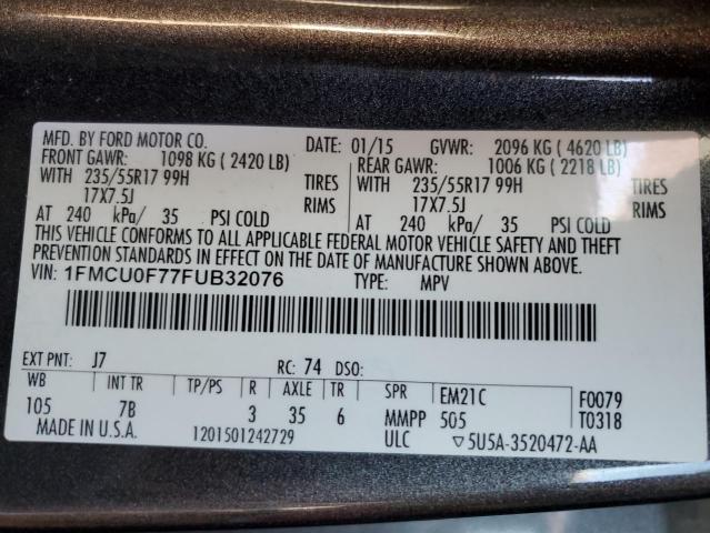 Photo 12 VIN: 1FMCU0F77FUB32076 - FORD ESCAPE S 