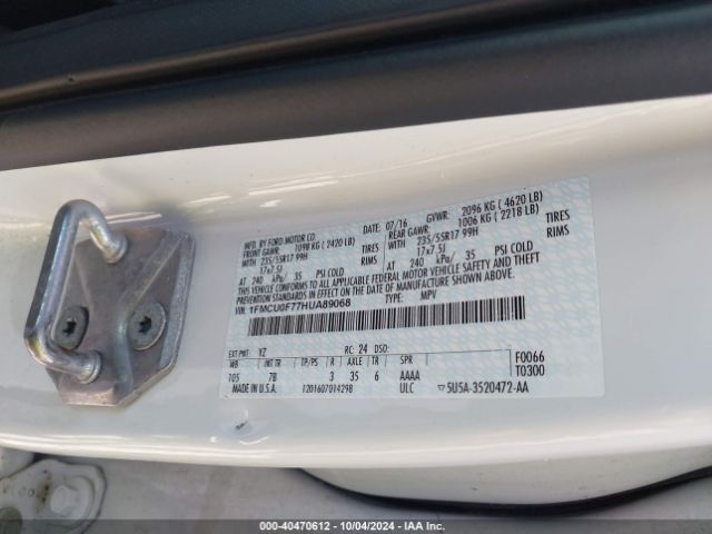 Photo 8 VIN: 1FMCU0F77HUA89068 - FORD ESCAPE 