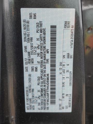 Photo 12 VIN: 1FMCU0F77HUD59836 - FORD ESCAPE S 