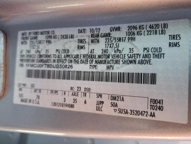 Photo 9 VIN: 1FMCU0F78DUB50826 - FORD ESCAPE S 