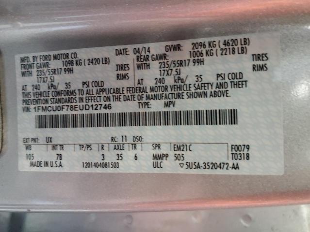 Photo 9 VIN: 1FMCU0F78EUD12746 - FORD ESCAPE S 